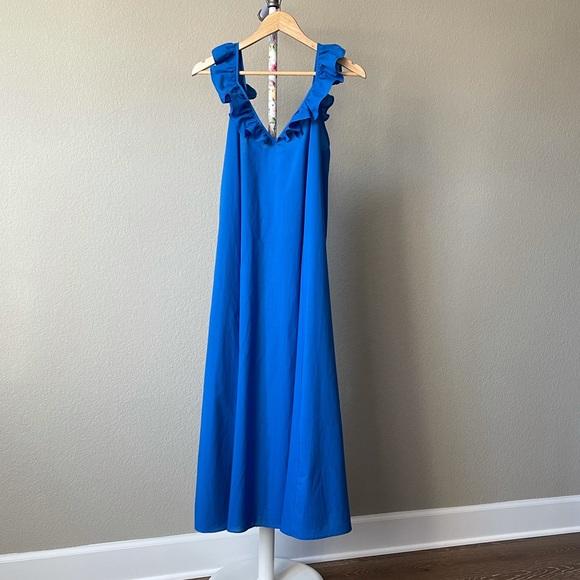 SOLD! H&M Ruffled V-neck A-line Sleeveless Dress - Picture 3 of 12